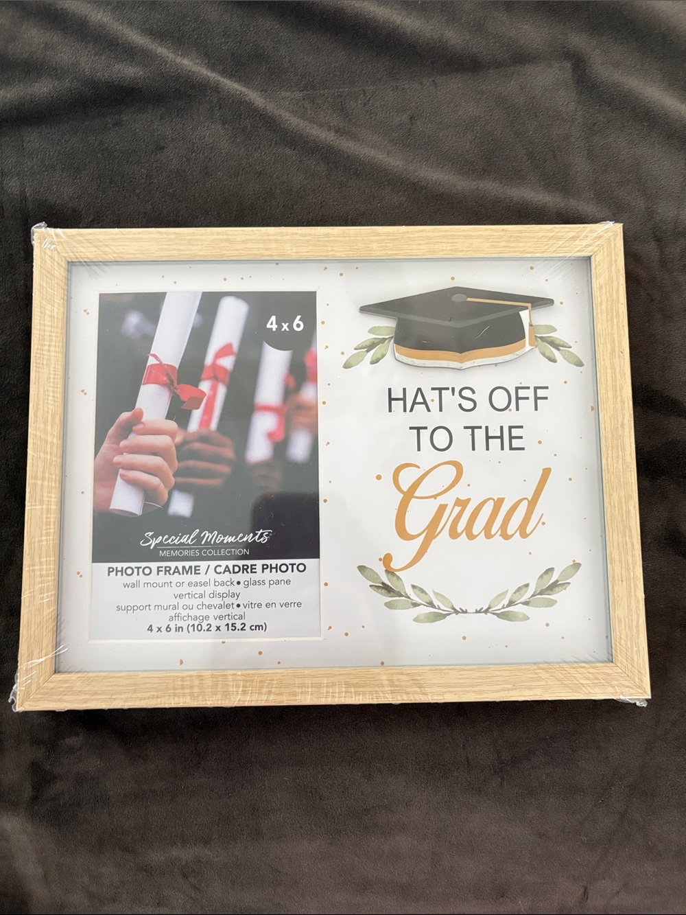 IKEA 4x6 Photo Frame with Gold Accent and Natural Wood Tone